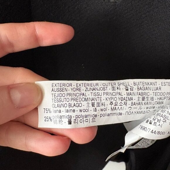 Zara Wool Blend Moto Double Zip Coat Jacket Black Size XS - Picture 9 of 10